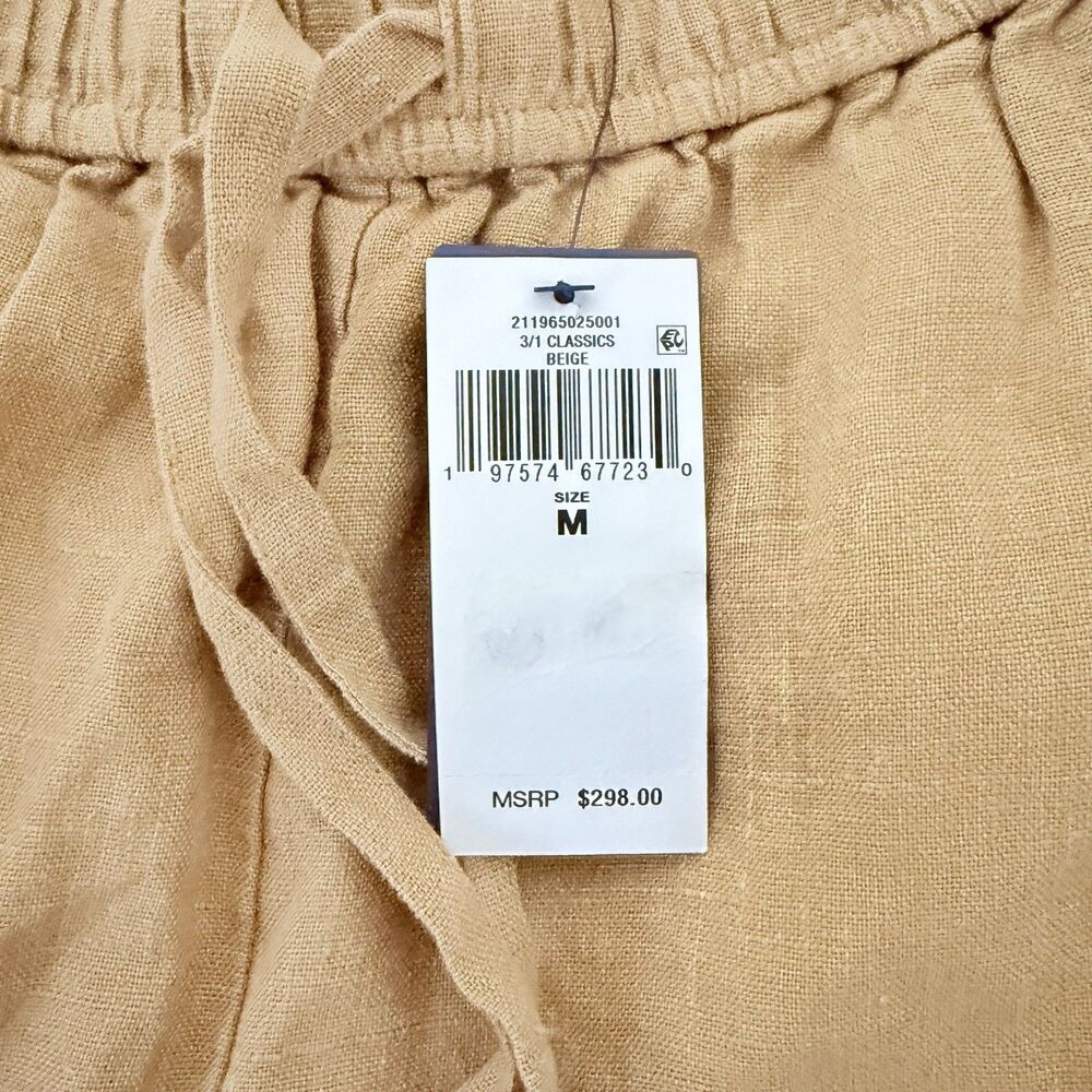 Polo Ralph Lauren Women’s Linen Drawstring Straight-Leg Pant Beige/Brown Medium - Picture 3 of 6